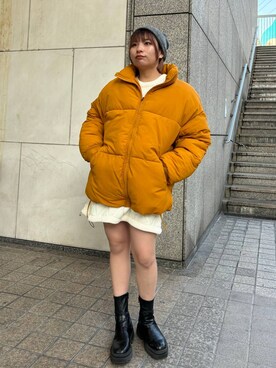 「PAGEBOY」｜「アイテム（ダウンジャケット/コート）」を使った、ゆいさん（レディース・154cm）の秋コーディネート