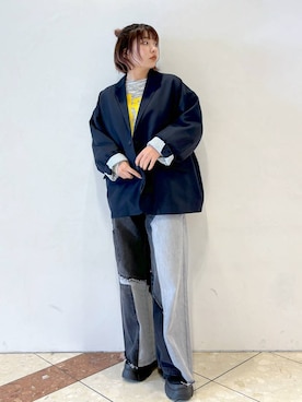 「PBLIM（ページボーイリム）のアイテム（テーラードジャケット）」を使った、ゆいさん（レディース・154cm）の冬コーディネート