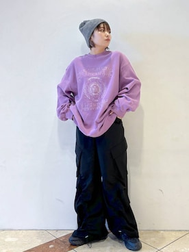 「PAGEBOY（ページボーイ）のニットビーニー（ニットキャップ/ビーニー）」を使った、ゆいさん（レディース・154cm）の冬コーディネート