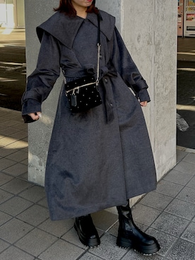 「one after another NICE CLAUP（ワンアフターアナザーナイスクラップ）のアイテム（チェスターコート）」を使った、ｏｔａｂｅさん（レディース・160cm）の冬コーディネート