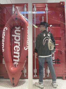 「BAPY BY A BATHING APE（ベイピーバイアベイシングエイプ）のアイテム」を使った、Chun👀さん（メンズ・168cm）の春コーディネート