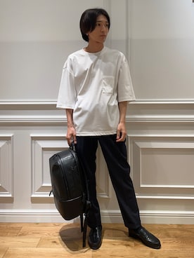 「DRESSTERIOR（ドレステリア）の【干場義雅×DRESSTERIOR】ICE CLEAR COTTON Tシャツ（Tシャツ/カットソー、ホワイト系）」を使った、がくさん（メンズ・172cm）の夏コーディネート