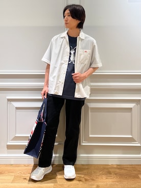 「DRESSTERIOR（ドレステリア）の【接触冷感／抗菌防臭／消臭】ICE CLEAR COTTON ガンラビットTシャツ（Tシャツ/カットソー、ブラック系）」を使った、がくさん（メンズ・172cm）の夏コーディネート