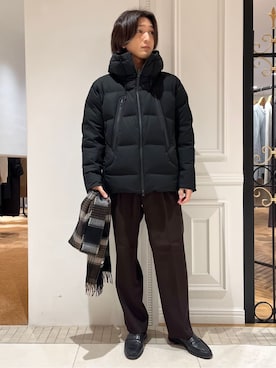 「DRESSTERIOR（ドレステリア）の【セットアップ可】ブラウンツイル ツータックパンツ（其他褲裝、ブラウン系）」を使った、がくさん（メンズ・172cm）の冬コーディネート