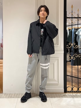 「DRESSTERIOR（ドレステリア）の【接触冷感／抗菌防臭／消臭】ICE CLEAR COTTON フロッグオーバーフィットTシャツ（Tシャツ/カットソー、ブラック系）」を使った、がくさん（メンズ・172cm）の夏コーディネート