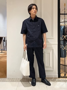 「DRESSTERIOR（ドレステリア）の【セットアップ可/速乾/防しわ】COOL DOTS ショートスリーブシャツ（襯衫、ブルー系）」を使った、がくさん（メンズ・172cm）の夏コーディネート