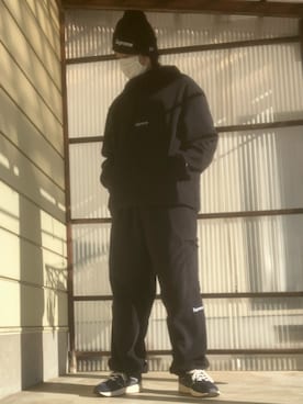 「アイテム（帽子）」を使った、マークスさん（メンズ・180cm）の冬コーディネート