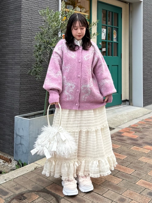 セール】ribbonチュールギャザーフレアスカート（スカート）｜merry