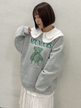 「merry jenny（メリージェニー）のcheckシアーテイアードスカート（スカート）」を使った、ponさん（レディース・153cm）の夏コーディネート