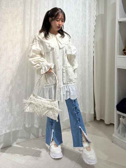 メリージェニー ribbonスリムフレアデニムパンツ セール】ribbonスリムフレアデニムパンツ（デニムパンツ