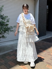 merryjenny ティアードワンピース+ レースティアードビスチェ レースティアードビスチェ｜メリージェニー（merry jenny