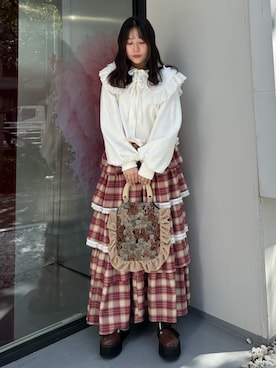 「アイテム（付け襟）」を使った、ponさん（レディース・153cm）の秋コーディネート