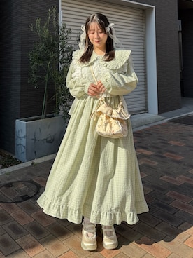 「アイテム（付け襟）」を使った、ponさん（レディース・153cm）の冬コーディネート