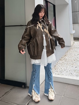 「アイテム（ワンピース/ドレス）」を使った、ponさん（レディース・153cm）の秋コーディネート