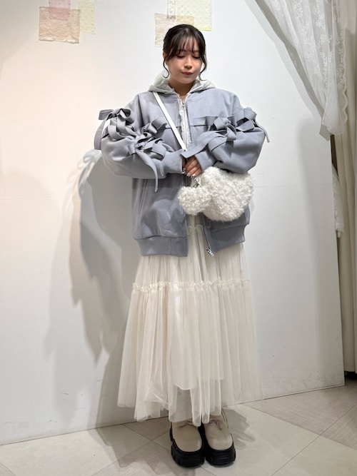 frill lace puff hoodie（パーカー）｜merry jenny（メリージェニー