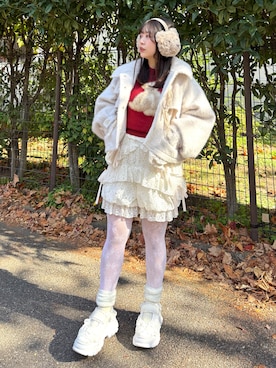 「アイテム（ダッフルコート）」を使った、ponさん（レディース・153cm）の秋コーディネート