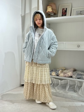 「merry jenny（メリージェニー）のアイテム（ダウンジャケット/コート）」を使った、ponさん（レディース・153cm）の冬コーディネート
