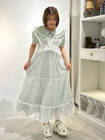 チュールフリルレイヤードワンピース｜メリージェニー（merry jenny