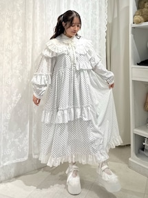 フリルドットデコレーションワンピース｜メリージェニー（merry jenny