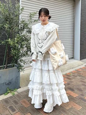 「アイテム（付け襟）」を使った、ponさん（レディース・153cm）の秋コーディネート