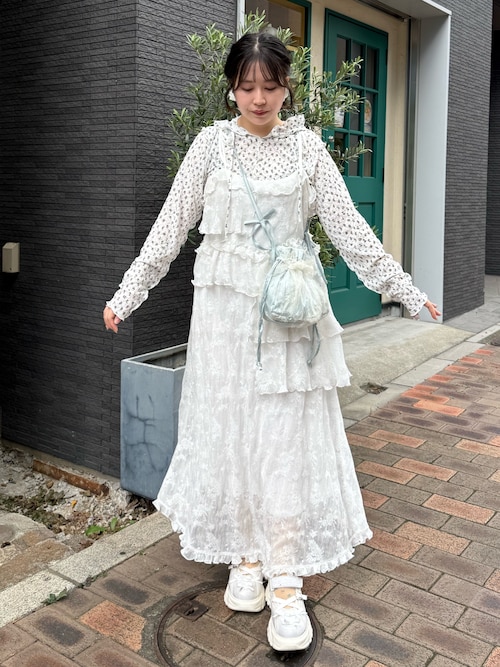 レースティアードキャミワンピース