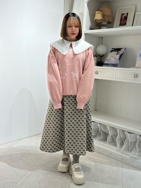 「merry jenny（メリージェニー）のアイテム（ジャンパースカート）」を使った、ponさん（レディース・153cm）の冬コーディネート