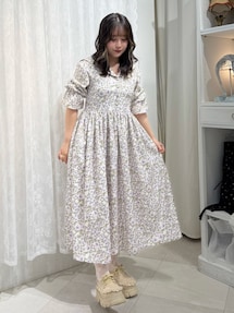 merry jenny floralセーラーギャザーパフワンピース メリージェニー merry jenny floralセーラーギャザーパフ