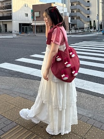 merry jenny メリージェニー マイメロディ 赤 ハートトートバッグ メロクロコラボ】My Melody heart tote bag(RED)（トートバッグ