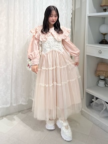 m.me.eme フラワーチュールミニワンピース petit flowerチュールキャミワンピース[品番：MKSW0061872