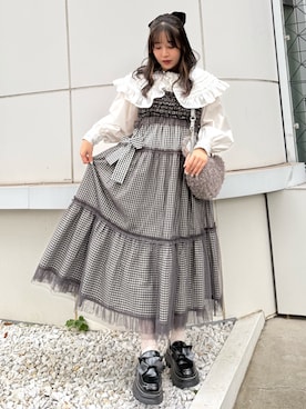 「チェックワンピース」｜ponさん（レディース・153cm）の秋コーディネート