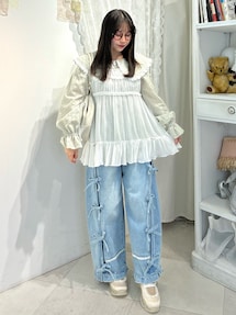 バレルレッグリボンデニムパンツ｜メリージェニー（merry jenny）公式