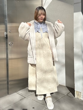 「merry jenny（メリージェニー）のアイテム（ダウンジャケット/コート）」を使った、ponさん（レディース・153cm）の冬コーディネート