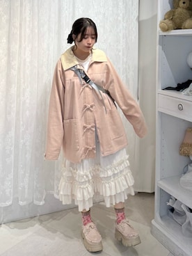 「アイテム（カバーオール）」を使った、ponさん（レディース・153cm）の秋コーディネート