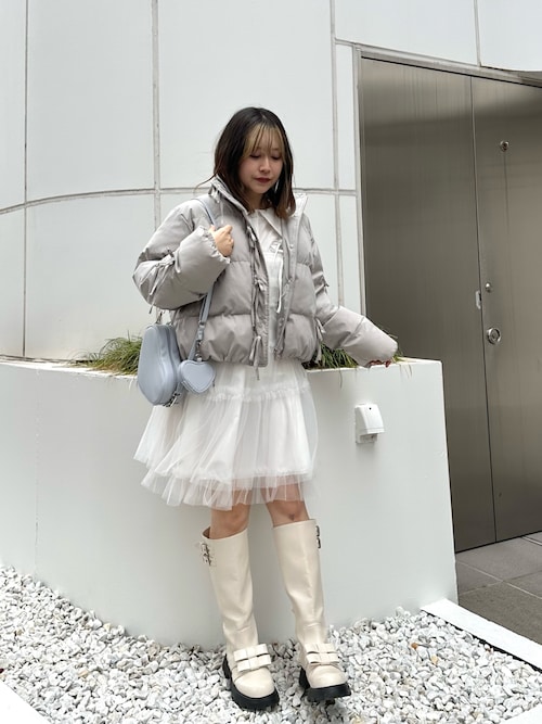 メリージェニー リボンブルゾン ブルー 新品 コート アウター ジャケット merry jenny Ribbon Stitch blouson（ブルー） -靴