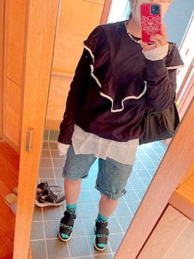 「ごきげんウィーク」｜「アイテム（スウェット）」を使った、やまたろうさん（レディース・163cm）の春コーディネート