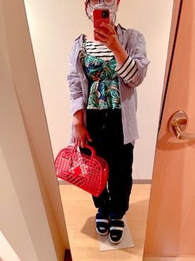 「BEAMS（ビームス）のアイテム（かごバッグ）」を使った、やまたろうさん（レディース・163cm）の春コーディネート