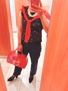 「BEAMS（ビームス）のアイテム（かごバッグ）」を使った、やまたろうさん（レディース・163cm）の夏コーディネート