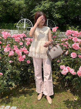 「アイテム（チュニック）」を使った、harukaさん（レディース・167cm）の夏コーディネート
