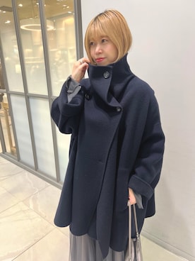 「アイテム（その他アウター、ブルー系）」を使った、yuiさん（レディース・160cm）の秋コーディネート