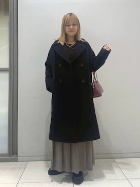 「アイテム（チェスターコート）」を使った、yuiさん（レディース・160cm）の秋コーディネート