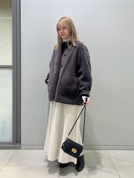 「アイテム（ノーカラーコート）」を使った、yuiさん（レディース・160cm）の秋コーディネート