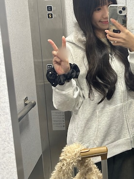 「アイテム（シュシュ）」を使った、Hiyoさん（レディース・147cm）の秋コーディネート