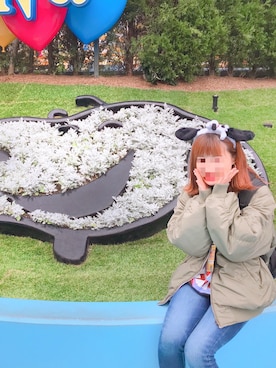 「RODEO CROWNS WIDE BOWL（ロデオクラウンズワイドボウル）のアイテム（ブルゾン）」を使った、umeneri♡̆̈さん（レディース・166cm）の冬コーディネート