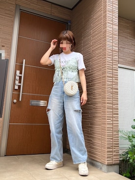 「RAGEBLUE（レイジブルー）のアイテム（キャミソール）」を使った、umeneri♡̆̈さん（レディース・166cm）の夏コーディネート