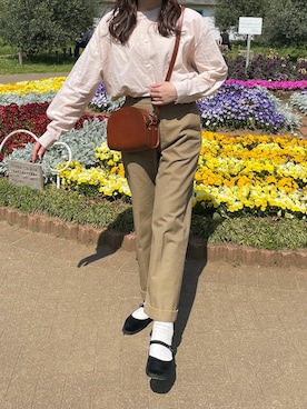 「THE SHINZONE（ザ　シンゾーン）のハイウエストチノパンツ（チノパンツ）」を使った、miiさん（レディース・165cm）の春コーディネート