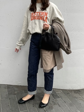 「ISOOK（アイスー）のアイテム（スウェット）」を使った、miiさん（レディース・165cm）の秋コーディネート