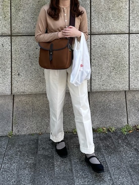 「LENO（リノ）のアイテム（バッグ）」を使った、miiさん（レディース・165cm）の秋コーディネート