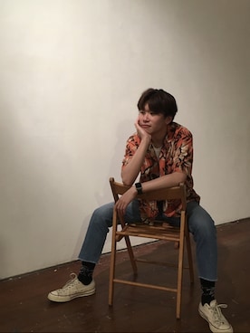 「アイテム（その他シューズ、ホワイト系）」を使った、jeffreynly94さん（メンズ・180cm）の秋コーディネート