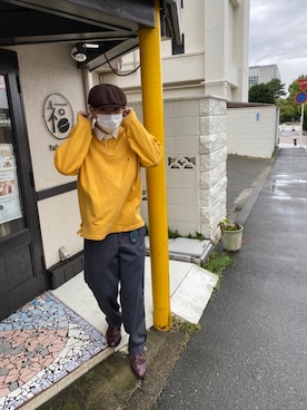 「Polo Ralph Lauren」｜「アイテム（ハンチング/ベレー帽）」を使った、渋柿さん（メンズ・170cm）の秋コーディネート