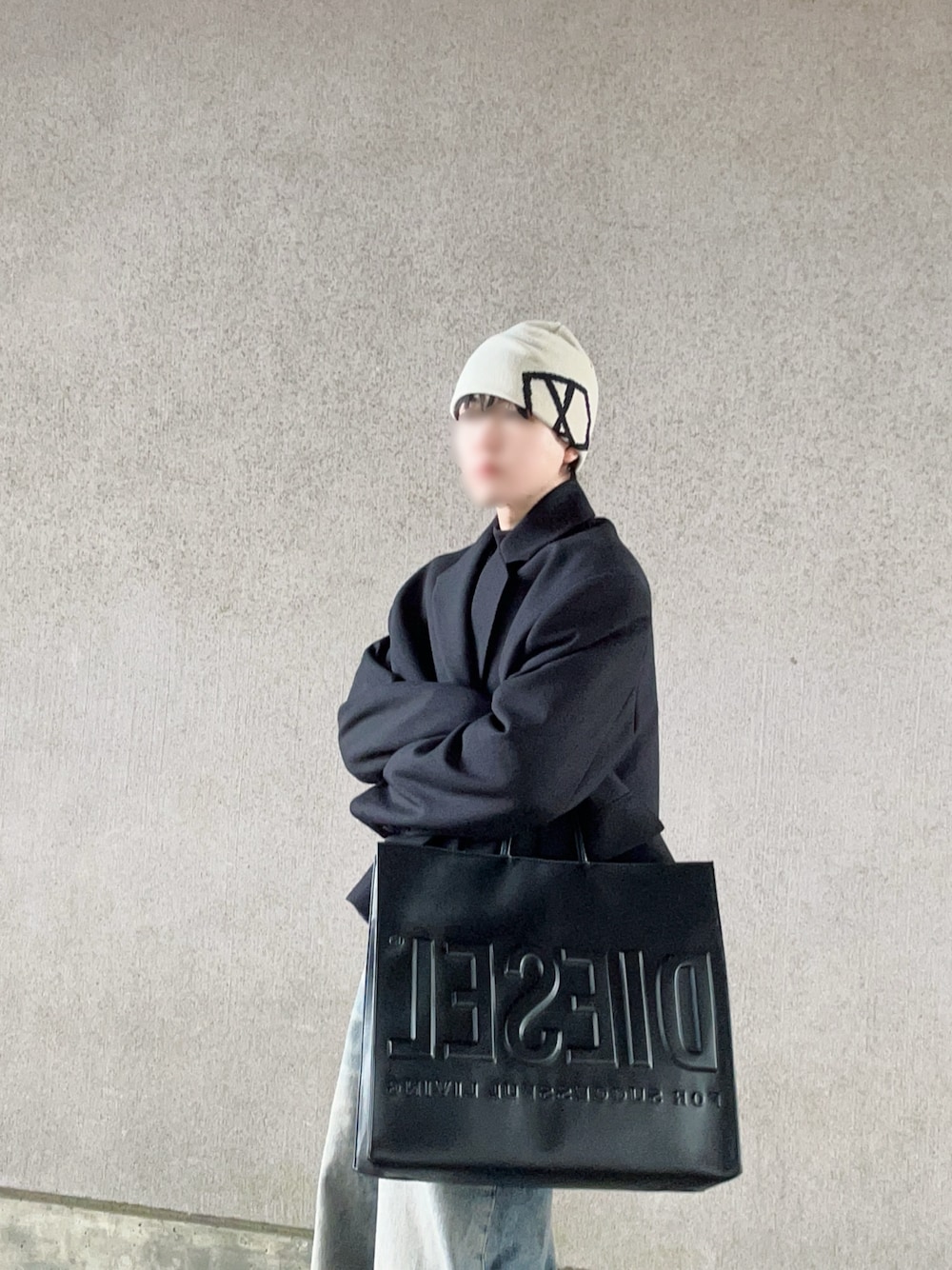 DIESEL ディーゼル ダメージ加工PVC ラージサイズ トートバッグ DIESEL ディーゼル ダメージ加工PVC ラージサイズ トートバッグ